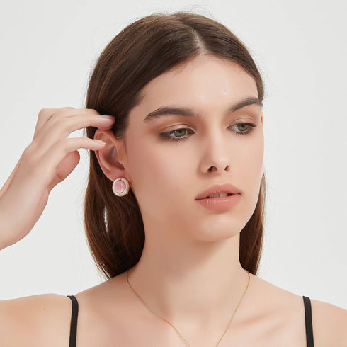 Pink Queen Conch Shell Princess Pearls Earrings - House Of Pearls